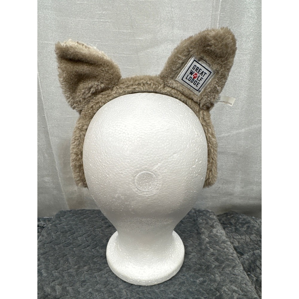 Great Wolf Lodge Kids Plush Wolf Ears Headband Tan White Faux Fur FP0515BE‎ - Picture 4 of 5